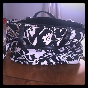 Talbots black floral shoulder bag
